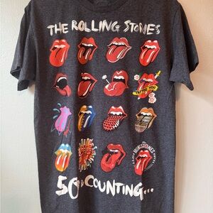 Rolling Stones 50 year anniversary 2013 tour double sided concert tee shirt NWOT